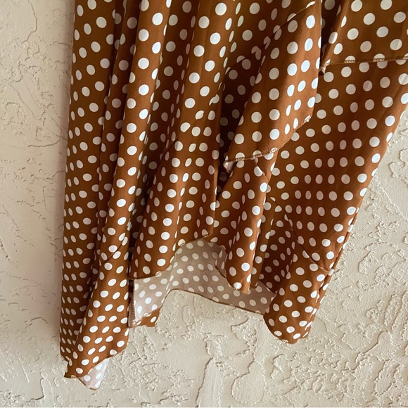 Amazon Ecowish Brown Polkadot Midi Dress - Picture 14 of 16